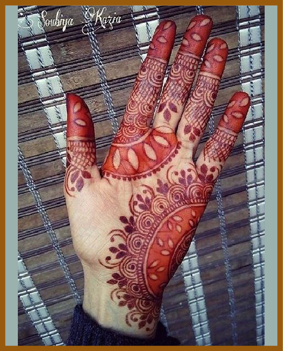 Dual Petal Fan Shaped Minimal Front Hand Mehndi Design